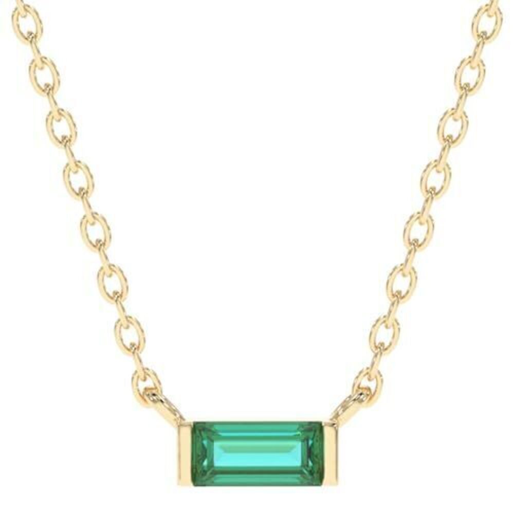 9253 Emerald Necklace , Premium Gold Minimalist Rectangle Necklaces